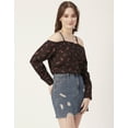 thumbnail image 6 of Moomaya Women Printed Long Sleeves Top, Off Shoulder Front Buttoned Shirt, 6 of 8
