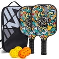 thumbnail image 1 of Pickleball Paddle Set Carbon Fiber Pickle Ball Rackets For Pros, Lightweight Graphite & Carbon Fiber Paddles With Honeycomb Core, 2 Padels, 4 Balls & Carry Bag, 1 of 5