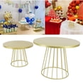 thumbnail image 2 of Suodoka Elegant Gold Metal Cake Stand – 9.8” Round, Rustic European Design, Multi‑Use for Weddings, Birthdays & Tea Parties, 2 of 7