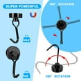 thumbnail image 3 of 4 Pieces Magnetic Hooks, 30lbs Heavy Duty Magnet Hooks Magnetic Hooks Cruise with Black Epoxy Coating Rust Proof for Indoor Outdoor Hanging Kitchen Grill Refrigerator Classroom Wreath Keys, 3 of 5