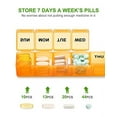 thumbnail image 2 of Sukuos 7 Day Weekly Pill Organizer with 2 Times a Day Compartment - AM PM, Pill Holder, Daily Pill Box Planner for Pills, Vitamins, Fish oil, Supplements, Extra Large with Moisture Proof, Orange, 2 of 3
