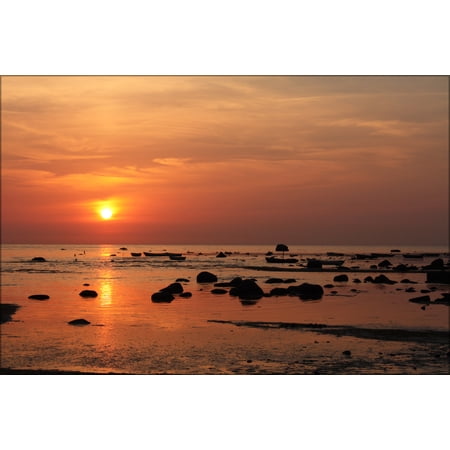 24"x36" Gallery Poster, Red Sunset in Kakumae Tallinn