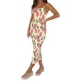 thumbnail image 2 of FOCUSNORM Robe Longue Femmes Bretelles Spaghetti Imprimé Fleurs Plissée Slim Fit Robe Moulante pour Cocktail de Fête, 2 of 6