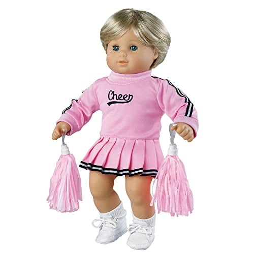 Vêtements de pom-pom girl de poupée de 18 pouces de Sophia, convient aux  poupées American Girl, tenue de robe de pom-pom girl de poupée avec pompons,  plus mégaphone 
