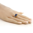 thumbnail image 4 of Gem Stone King 2.68 Ct Oval Blue Created Sapphire 18K Yellow Gold Plated Silver Ring (Size 5), 4 of 4