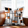 thumbnail image 2 of Retro Middle Throw Pillow Cover Ages Abstract Geometric Orange Black Square Cotton Linen Cushion Cover Throw Pillow Case with Invisible Zipper for Couch Sofa Bed Chair Car 16x16 Inch, 2 of 14