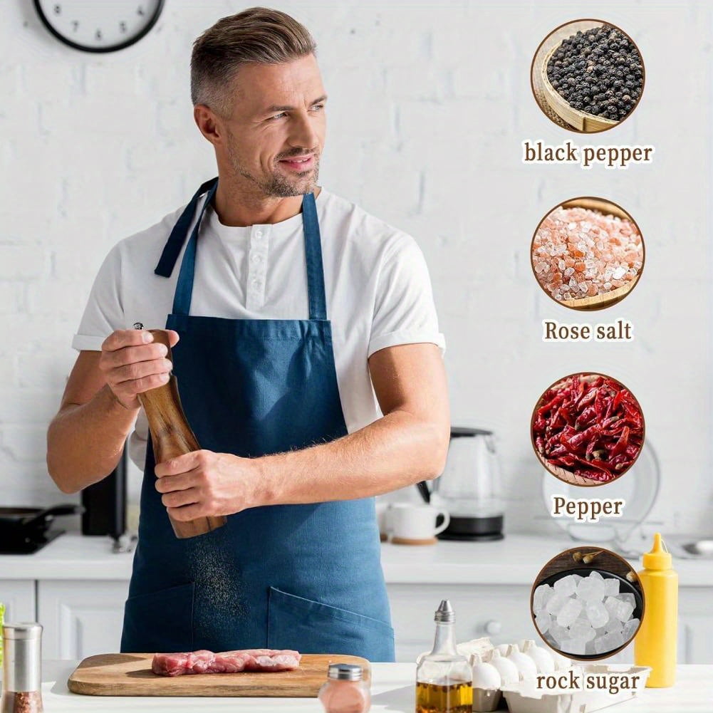 HAOMACRO 2PCS Manual Pepper Salt Grinder Set - Acacia Wood Grinder, a practical kitchen utensil, a beautiful gift for friends and family