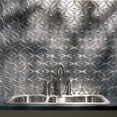 thumbnail image 4 of FASÃ„DE Rings Decorative Vinyl 18in x 24in Backsplash Panel in Crosshatch Silver (5 Pack), 4 of 15