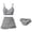Black, variant on lnmuld Girls 2 Piece Gingham Bikini Set with Adjustable Straps & Swim Skirt Color:Black,Size:13-14 Years