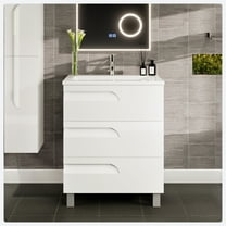 EVIVA Joy White Freestanding 28 Inch Bathroom Vanity