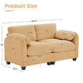 thumbnail image 3 of RIAFUN Loveseat Sofa, Modern 2 Seater Corduroy Sofa Couch for Living Room Bedroom Reading Room Office, Yellow, 3 of 6
