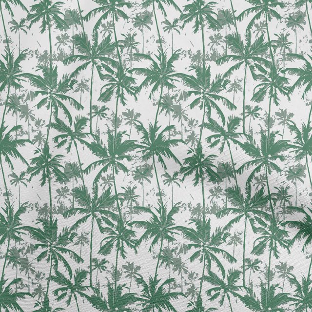 oneOone Coton Tissu Vert Palmier Tropical Robe Tissu Tissu Imprimé par la Cour 42 Pouces de Large