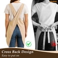 thumbnail image 3 of WHIPPY Kitchen Cooking Aprons for Women with Pockets Japanese Linen Cross Back Apron Unisex for Baking Painting Gardening, 3 of 7