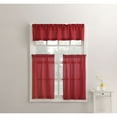 thumbnail image 5 of No. 918  Martine Solid Microfiber 3-piece Kitchen Curtain Valance and Tiers Set, 5 of 5