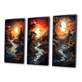 thumbnail image 3 of Designart "Moonlit Serenity Papercut Sunset II" Landscape & Nature Framed Wall Art Set Of 3 - Yellow Sunset Frame Gallery Wall Set For Home Decor, 3 of 6