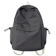 thumbnail image 1 of Teens Fashion Backpack Solid Zipper Large Capacity Nylon Backpack (White), 1 of 9