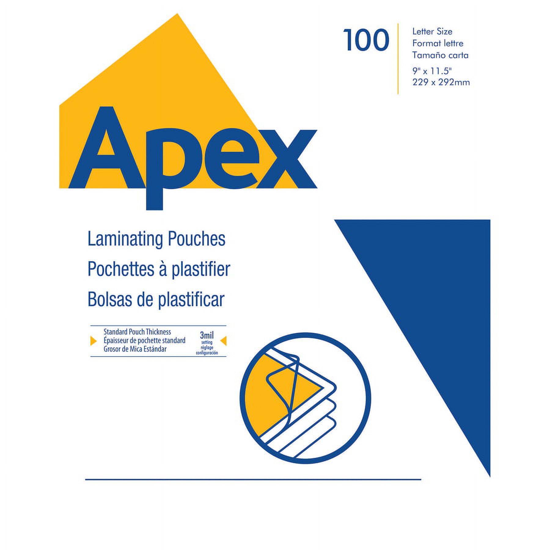 Apex Standard Laminating Pouches, Letter Size for 3mm Setting, 100 per Pack - image 5 of 7