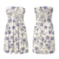 thumbnail image 2 of Flower Summer Strapless Dress for Women, Beach Tube Top Cover Up A-Line Sundress for Vacation Light Purple S, 2 of 2