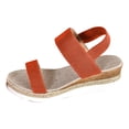 thumbnail image 6 of Summer Espadrilles for Women Slip on Strappy Wedge Sandals Casual Open Toe Beach Shoes Lightweight Wedges Heels Orange Size 9.5, 6 of 7
