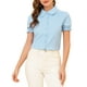 thumbnail image 5 of INSPIRAR CHIC Blusas de Algodón con Cuello Peter Pan y Botones Vintage para Mujeres, Azul Claro M, 5 of 7