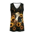 thumbnail image 4 of FUIALDOLG Womens Sunflower And Cow Animal Tank Tops Lady V Neck Sleeveless Shirts Summer Trendy Tshirt Y2K Vest Loose Fit Athletic T-shirts Beach Vacation Outfits,M, 4 of 7