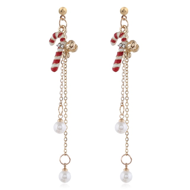 Christmas Earrings Candy Cane Xmas Tree Bell Dangle Earrings Drop Earrings