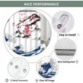 thumbnail image 5 of Asian Japanese Cherry Blossom Shower Curtain, Ocean Art Flower Red Sun Mountain Abstract Traditional Nature Landscape Decor for Bathroom, Waterproof Polyester Durable Fabric Set with Hooks,72x72, 5 of 6