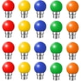 thumbnail image 1 of Set of 20 colored LED bulbs b22 bayonet 2w Red, Yellow, Orange, Green, Blue, ..., 1 of 5