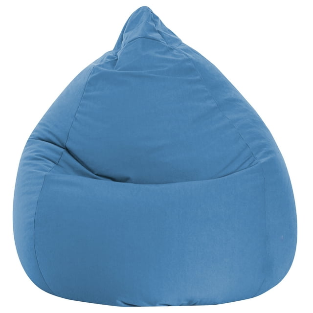Gouchee Home Easy Blue Bean Bag Chair – Soft Polyester Microfiber Fabric with Polystyrene Bead Filling, Suitable for Adults and Teens, Lightweight & Portable Seating for Dorm or Living Room