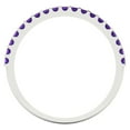 thumbnail image 5 of 0.285 ctw Wedding Band for Women - 18K White Gold Natural Amethyst Stackable Eternity Ring, 5 of 6