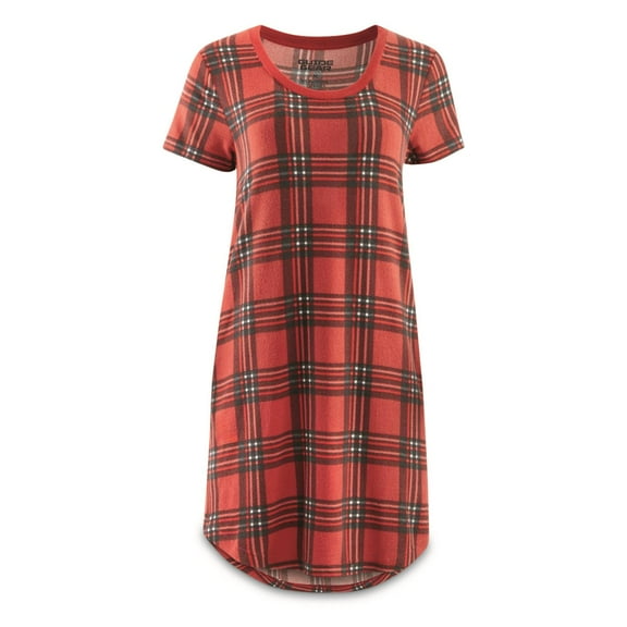 Guide Gear Women's Pajama Sleep Shirt Red Plaid LARGE