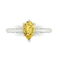 thumbnail image 2 of 1.0ct pear cut yellow Zircon 14k white gold Bridal Wedding Engagement Promise Anniversary Ring for Women size 7.75, 2 of 7