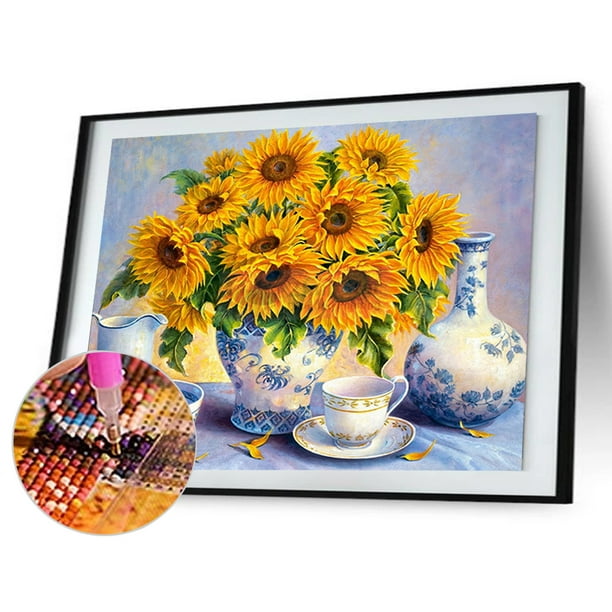 Cuadros Decorativos 5D bricolaje completo taladro diamante pintura flor punto de cruz Kit pared arte Likrtyny embutido en tela