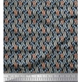 thumbnail image 1 of Soimoi Moss Georgette Fabric Leaves Small Printed Fabric 1 Yard 42 Inch Wide, 1 of 1