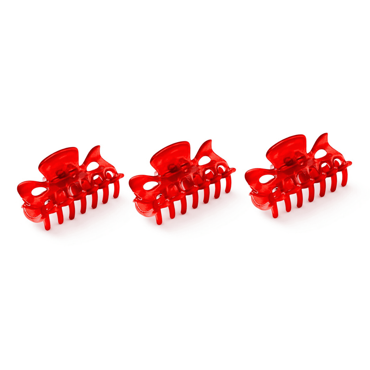 Parcelona French Classic 1.5" Small Celluloid Set of 3 Hair Claws for Women (BlushPink)