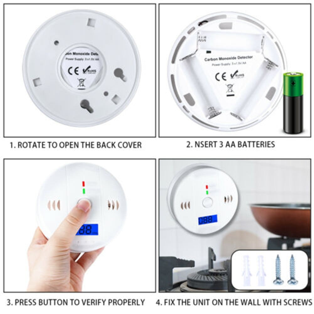 Gas Leak Detector Smart Sensor Smart Home Alarm Natural CO2 Carbon Monoxide 85db 