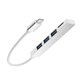 thumbnail image 5 of Adaptador USB C OTG perfke 3 puertos USB 3.1 a USB 2.0 lector de tarjetas pequeñas plateado, 5 of 9