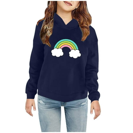 

Geire Children Christmas Plus Velvet Hooded Sweatshirt Stylish Printed Long Sleeve Crew Collar Top Loose Pullover Sweatershirts for Boys & Girls