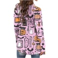 thumbnail image 7 of Lutiedan Halloween Cardigan for Women Pumpkin Cat Scary Graphic Cardigan Long Sleeve Open Front Knitted Sweater Coat,Gray, 7 of 7