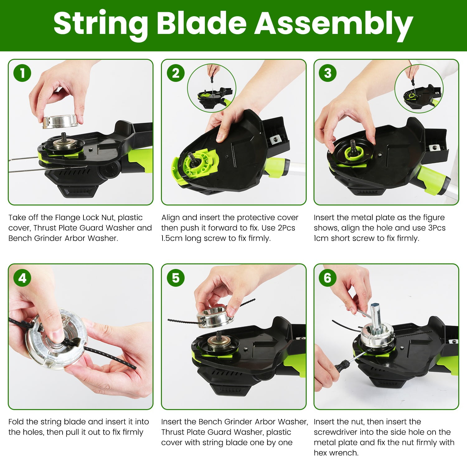 Moclever 21V Electric Weed Edger 16800RPM Cordless String Trimmer with 2Pcs 3000mAh Batteries 3.6-4.6ft Length 90° Rotatable Angle Saw Blade Steel Blade String Blade