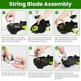thumbnail image 3 of Moclever 21V Electric Weed Edger 16800RPM Cordless String Trimmer with 2Pcs 3000mAh Batteries 3.6-4.6ft Length 90° Rotatable Angle Saw Blade Steel Blade String Blade, 3 of 17