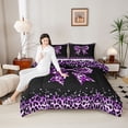 thumbnail image 4 of Castle Fairy Leopard Print Bowknot Full Size Comforter Sets,Cheetah Print Bedding Sets, 4 of 8
