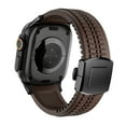 thumbnail image 7 of Silicone Watch Band Compatible with Apple Watch 42(Series 1/2/3)/44/45/46/49mm, Stainless Steel Black Color Metal Folding Clasp, for iWatch Series 10 9 8 7 6 5 4 3 2 1 SE Ultra, Coffee, 7 of 7