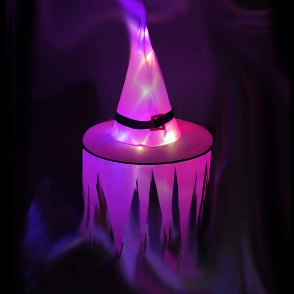 Chapeau de Sorcière Décor Décorations d'Halloween Guirlande Lumineuse Guirlandes Lumineuses Décorations Extérieures pour Jardin Intérieur Extérieur Fête Décoration de Cour (Rose Rouge)