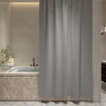 thumbnail image 4 of Cortina de baño de tela lavable Gaon beige con ojillos de aluminio y ganchos, 4 of 5