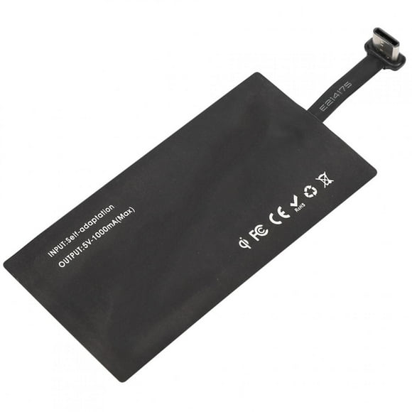 Type C USB-C Qi Wireless Charging Receiver Module for Smartphone wth Type C Interface, Compatible with All Qi-Enabled Wireless Charger Black