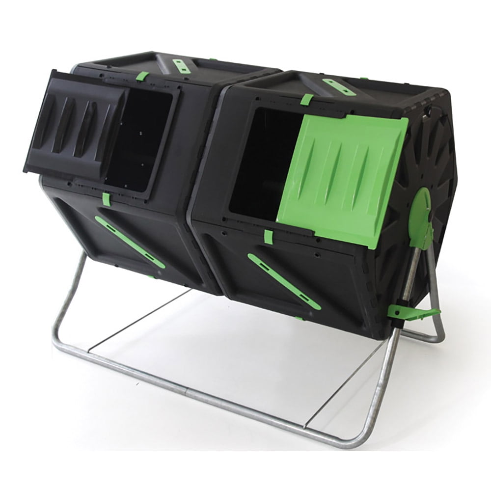 MiracleGro DFDC210 Dual 105L 28 Gallon Bin Tumbling Garden Waste Soil