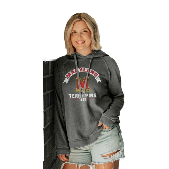 Maryland Terrapins NCAA Officially Licensed Women's Hooded Sweatshirt Burnout