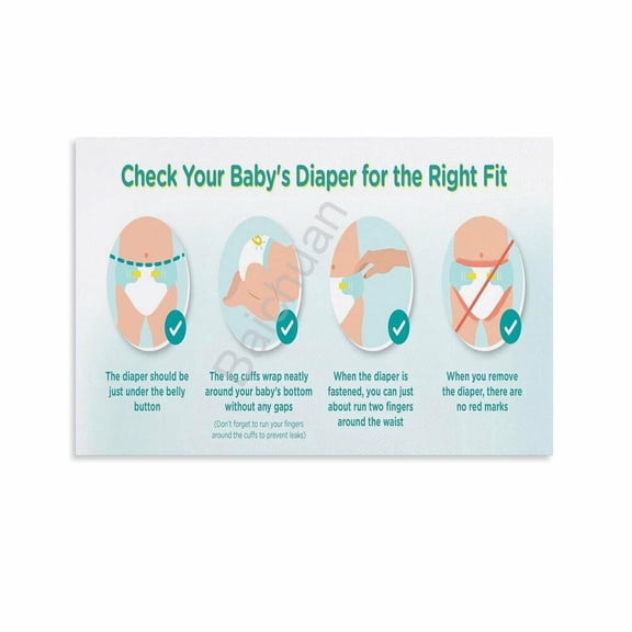 Safe And Healthy Diaper Changes Guide Poster (4) Canvas Painting Wall Art Poster for Bedroom Living Room Decor