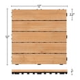 thumbnail image 3 of Yaheetech 27PCS Interlocking Fir Wood Deck Tiles for Patio, Striped Pattern, Natural Wood, 3 of 7